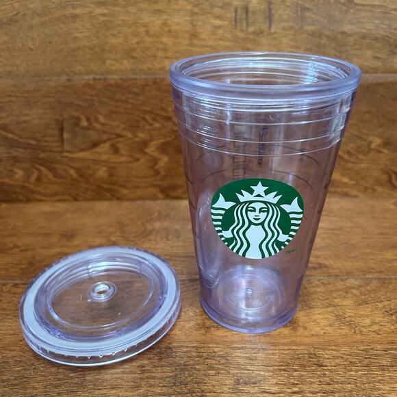 STARBUCKS Cold Cup Clear Grande Tumbler Traveler 16oz - Picture 2 of 5
